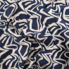 Viscose Bleu Marine Motif Zébré Crème - Maison Klem