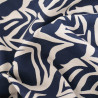 Viscose Bleu Marine Motif Zébré Crème - Maison Klem