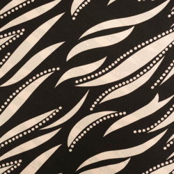 Viscose Noir Motif Feuillage Graphique Crème - Maison Klem