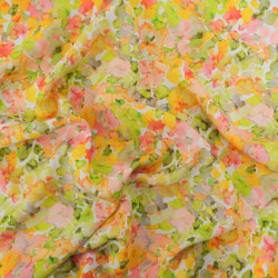 Viscose Impressionniste Vert et Jaune - Maison Klem
