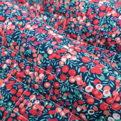 Matelassé Coton Double Face Cerisier Rouge Emeraude - Maison Klem