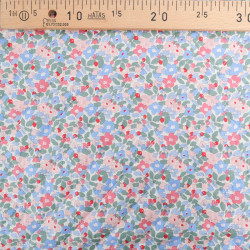 Matelassé Double Face Floralie Bleu Vert Vieux Rose - Maison Klem