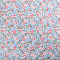 Matelassé Double Face Floralie Bleu Vert Vieux Rose - Maison Klem