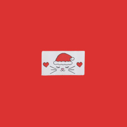 Etiquette à Coudre Chat de Noël - Maison Klem