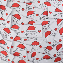 Etiquette à Coudre Chat de Noël - Maison Klem