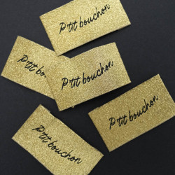 Etiquette Tissu P'tit Bouchon Or - Maison Klem