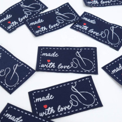 Etiquette Tissée Made With Love - Maison Klem