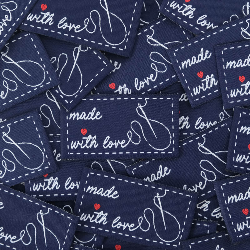 Etiquette Tissée Made With Love - Maison Klem