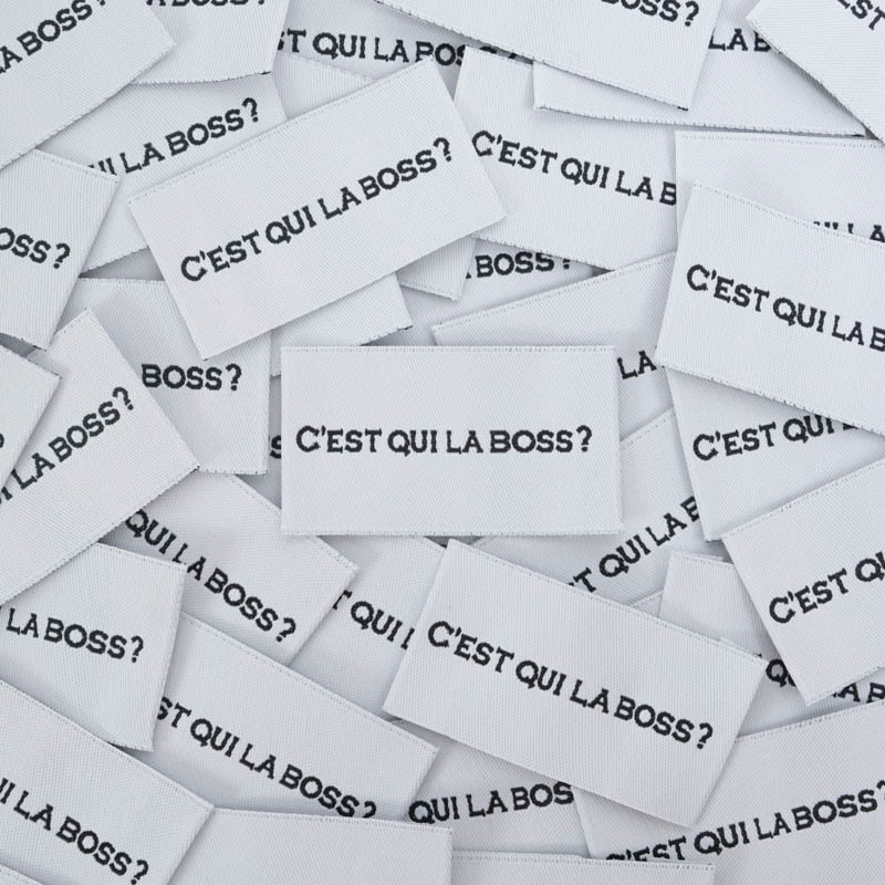 Etiquette Tissée C'est Qui La Boss - Maison Klem