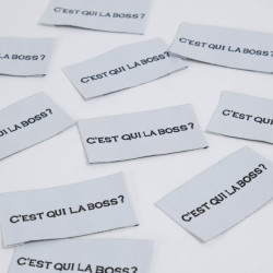 Etiquette Tissée C'est Qui La Boss - Maison Klem