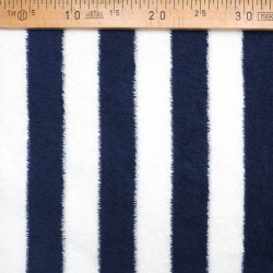 Two-Tone Navy and White Striped Terry Fabric- Maison Klem