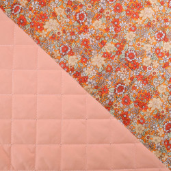Matelassé Coton Double Face Champêtre Orange Pêche - Maison Klem
