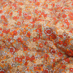 Matelassé Coton Double Face Champêtre Orange Pêche - Maison Klem
