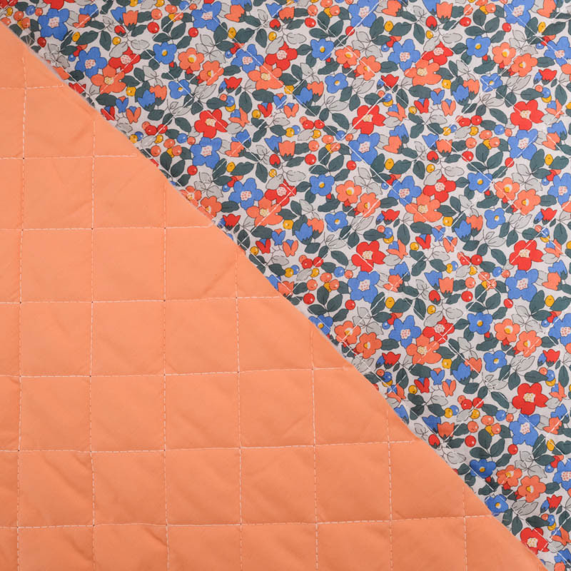 Matelassé Coton Double Face Délice Corail - Maison Klem