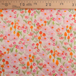 Matelassé Coton Double Face Petites Fleurs Rose - Maison Klem