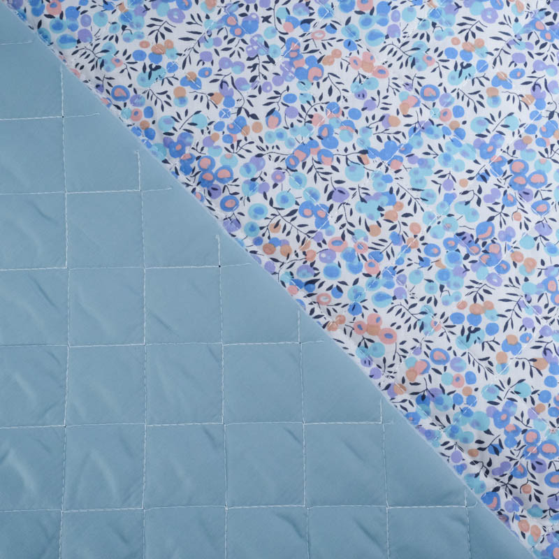 Matelassé Coton Double Floralie Bleu - Maison Klem