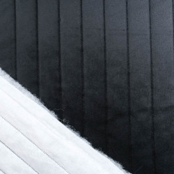 Velours Matelassé Victorien - Noir - Maison Klem