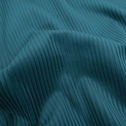 Tissu Velours Côtelé Coton Paon Basile - Maison Klem