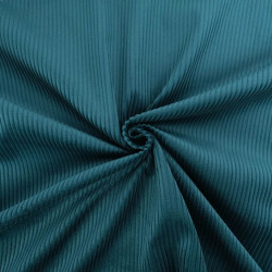 Tissu Velours Côtelé Coton Paon Basile - Maison Klem