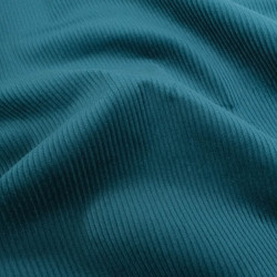 Tissu Velours Côtelé Stretch Paon Mira - Maison Klem