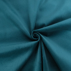 Tissu Velours Côtelé Stretch Paon Mira - Maison Klem