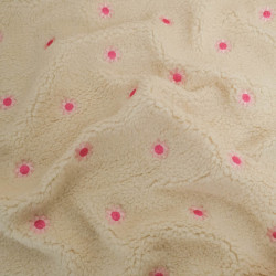 Tissu Sherpa Fleur Brodée - Maison Klem