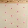 Tissu Sherpa Ecru Fleur Bordée Rose - Maison Klem