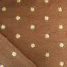 Tissu Sherpa Taupe Fleur Bordée Jaune - Maison Klem