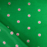 Tissu Sherpa Vert Fleur Bordée Rose - Maison Klem