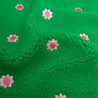 Tissu Sherpa Vert Fleur Bordée Rose - Maison Klem