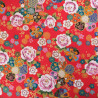 Coton Imprimé Rose et Sakura Rouge - Maison Klem