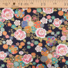 Coton Imprimé Rose et Sakura Bleu Marine - Maison Klem