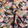 Coton Imprimé Rose et Sakura Bleu Marine - Maison Klem