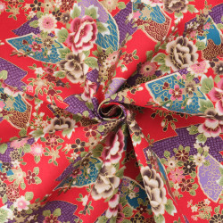 Coton Imprimé Keiko Rouge - Maison Klem