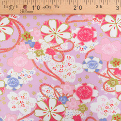 Coton Imprimé Sakura Mauve - Maison Klem