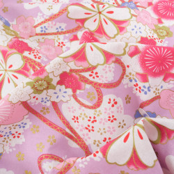 Coton Imprimé Sakura Mauve - Maison Klem