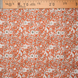 Tissu Coton Fleuri Fond Caramel Anaé - Maison Klem