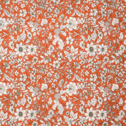 Tissu Coton Fleuri Fond Caramel Anaé - Maison Klem