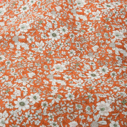 Tissu Coton Fleuri Fond Caramel Anaé - Maison Klem