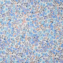 Tissu Coton Fleuri Bleu - Maison Klem