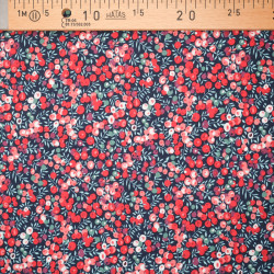 Tissu Coton Fleuri Rouge - Maison Klem