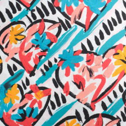 Popeline de Coton Imprimé Cœur Coloré - Maison Klem