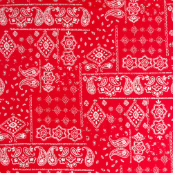 Popeline de Coton Imprimé Bandana Foulard Rouge Eclatant - Maison Klem