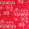 Popeline de Coton Imprimé Bandana Foulard Rouge Eclatant - Maison Klem