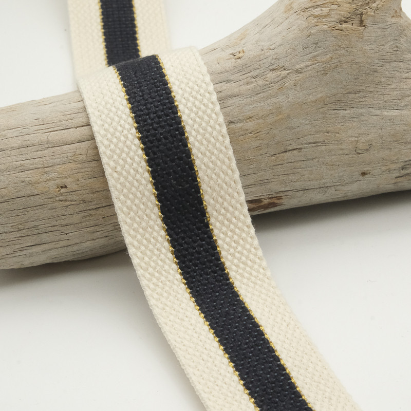 Sangle Coton Lurex Bicolore Marine - Maison Klem