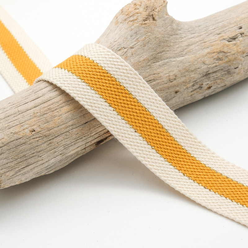 Sangle Coton Lurex Bicolore Moutarde - Maison Klem