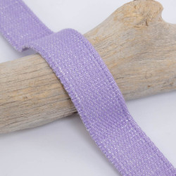 Sangle Coton Lurex Argent 30MM Lilas Clair - Maison Klem