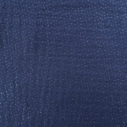 Double Gaze Lurex Bleu Marine Argent - Maison Klem