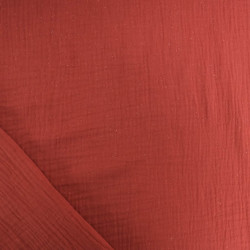 Double Gaze Pailletée Terracotta Argent - Maison Klem