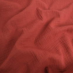 Double Gaze Pailletée Terracotta Argent - Maison Klem